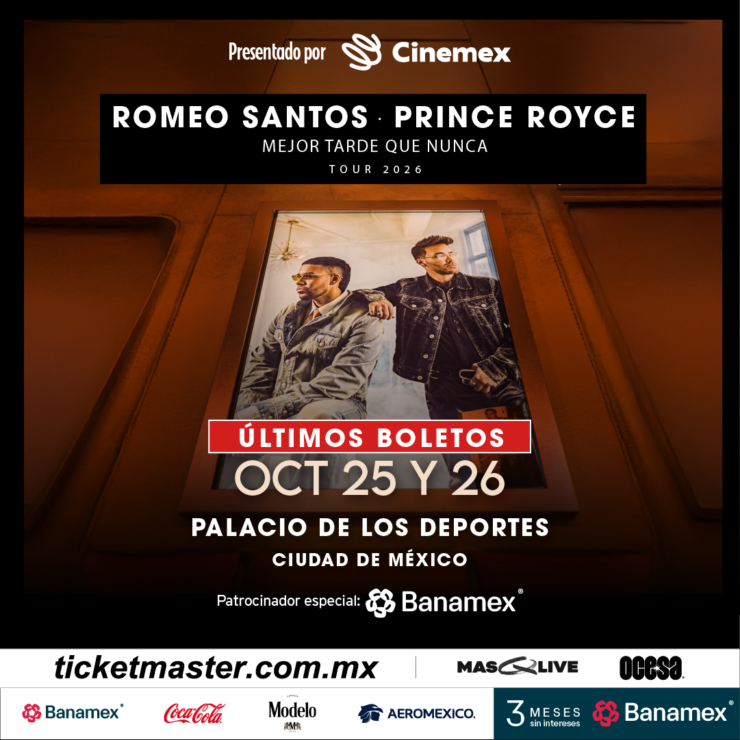 Romero Santos & Prince Royce en el Palacio de los Deportes Ticket2Ride 2026