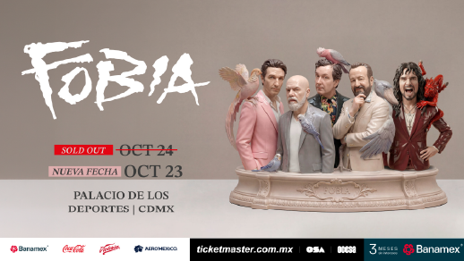 Fobia en el Palacio de los Deportes Ticket2Ride 2026